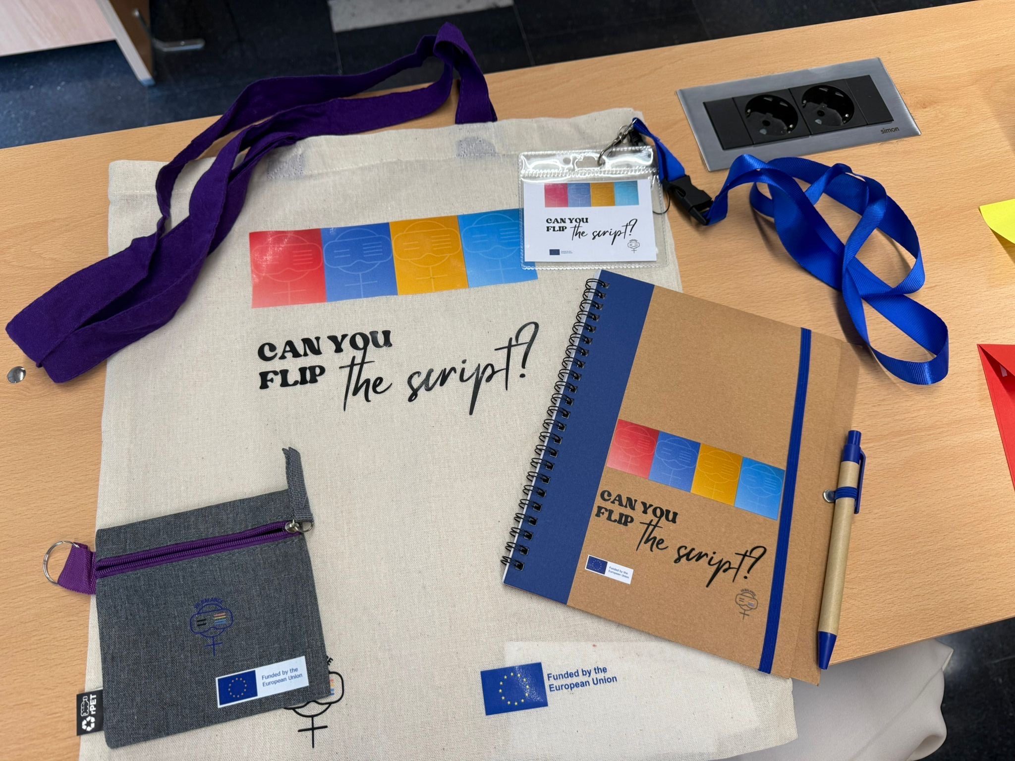 VR Balance tote bags and printed materials handed out at the sessions.